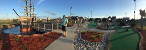 We went mini-golfing on Tuesday evening after dinner. This is a panorama, I thought it looked so great with the sky so blue and all of the colors! 