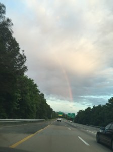 A rainbow as the sun was rising!